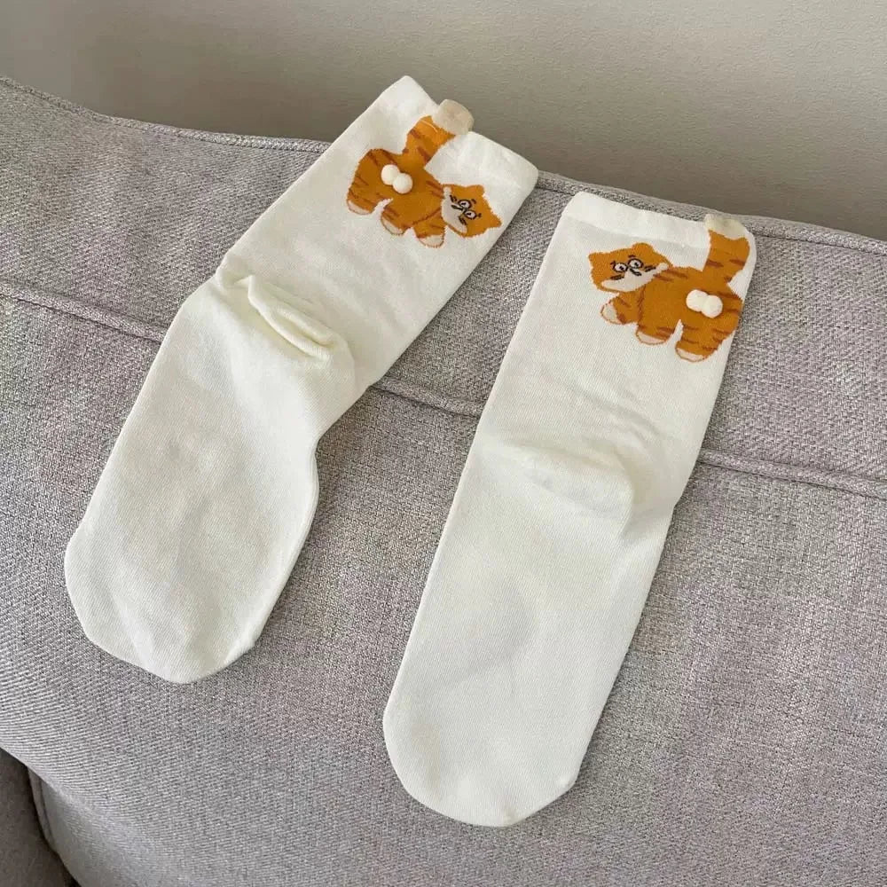 3D Cat Printed Mid-Tube Comfortable Socks • Unisex • EU 35-40 • 1-3 Pairs