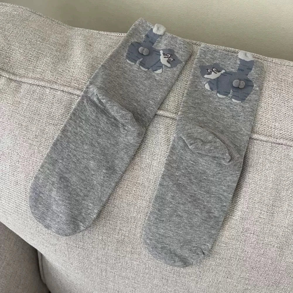 3D Cat Printed Mid-Tube Comfortable Socks • Unisex • EU 35-40 • 1-3 Pairs